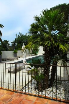 Swimming pool of mediterranean villa in French Riviera