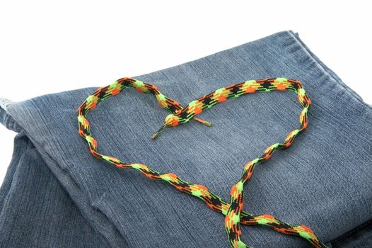 Jeans fabric and bright band