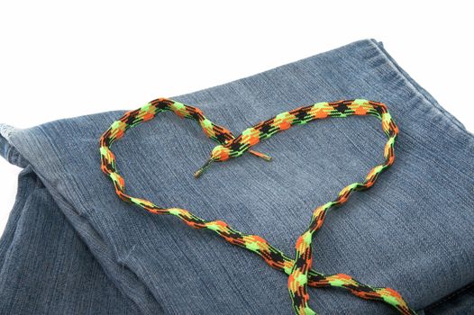 Jeans fabric and bright band