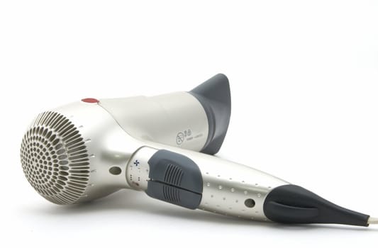 Hair drier for drying hair on a white background