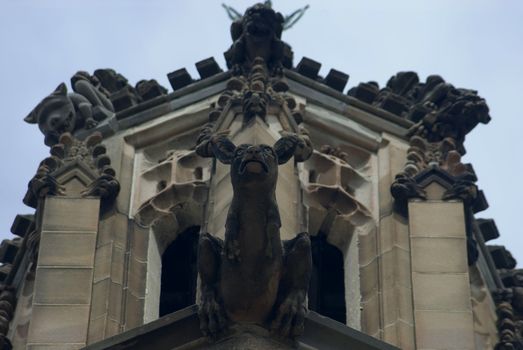 gargoyles stones on the side of the historic sydney university