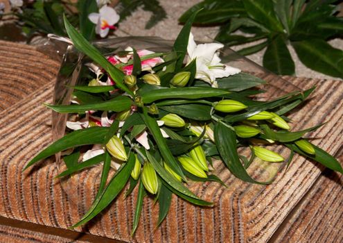 Bouquet of lilies in an interior