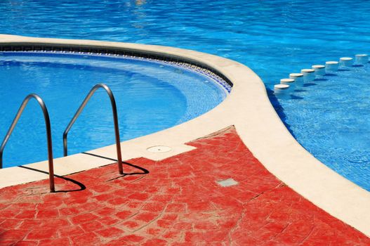 Detail of outdoor swimming pool at tropical resort