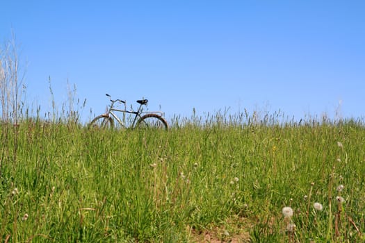 bicycle on field