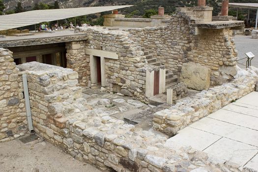 Greece Knossos Palace, is the largest Bronze Age archaeological site on Crete and the ceremonial and political centre of the Minoan civilization and culture.