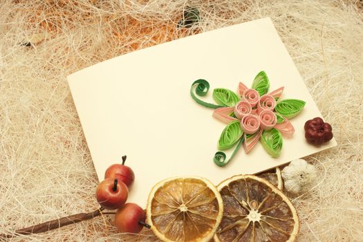 Stylish desing with invitation card and lemons 