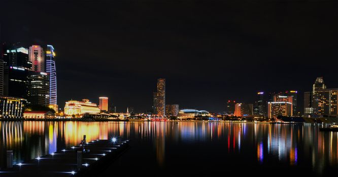 singapore river with jetty