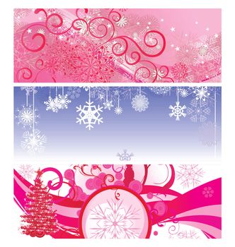 christmas banner vintage illustration