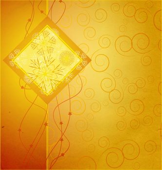 christmas vintage snowflake card illustration