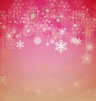 christmas vintage snowflake card illustration