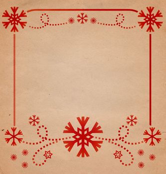 christmas vintage snowflake card illustration