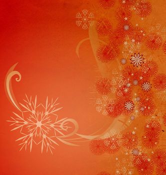 christmas vintage snowflake card illustration