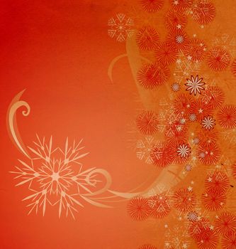 christmas vintage snowflake card illustration