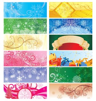 vector banners christmas set