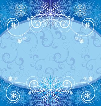 christmas vintage snowflake frame illustration