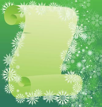 vector green scroll winter illustration