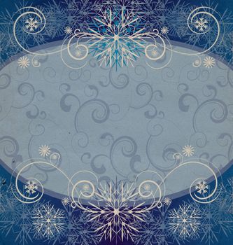 christmas vintage snowflake card illustration