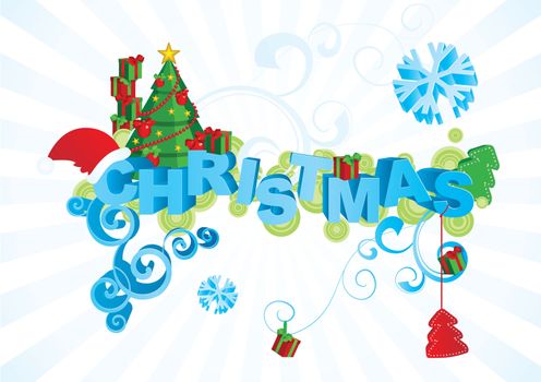 vector christmas text ornamental picture