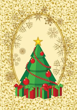 abstract christmas tree card 