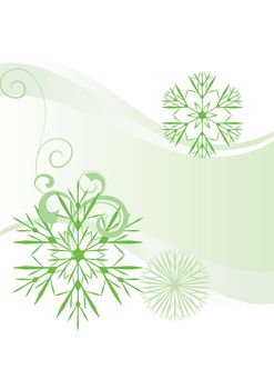 snowflakes abstract vector green  backdrop