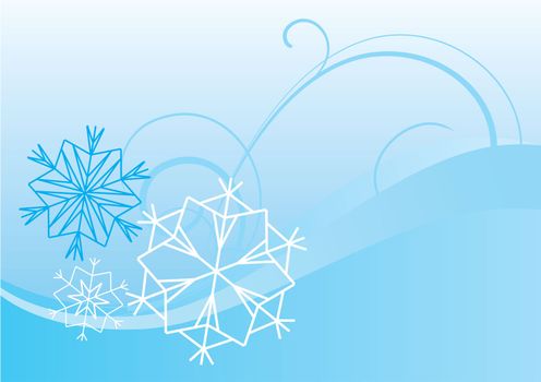snowflakes abstract vector blue backdrop