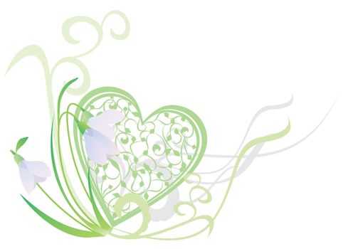 snowdrop heart vector image
