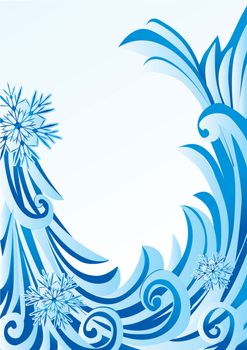 snowflakes abstract vector blue backdrop