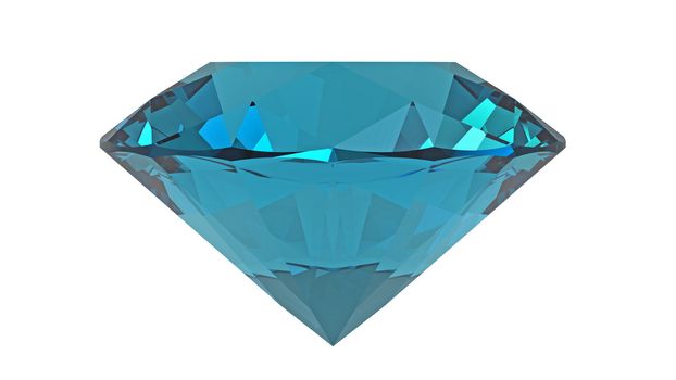 Aquamarine jewel isolated on white background, 3d render
