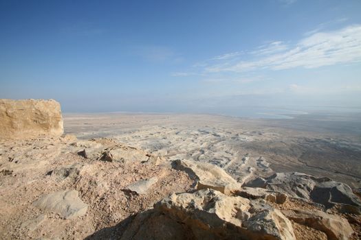 View on dead sea from Masada Israel