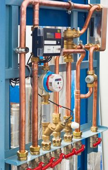 Piping and valving of household central heating system