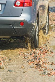 Dirty wheel of cross-country vehicle