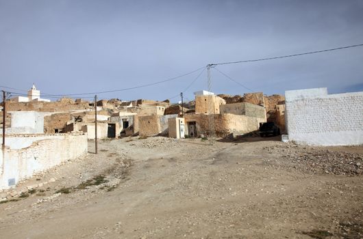 An Arab village of Matmata in Southern Tunisia in Africa