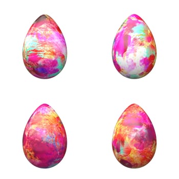 An image of four nice easter eggs isolated on white