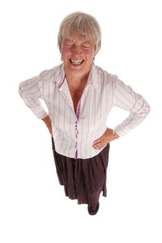 Senior Businesswoman Laughing on a white Background