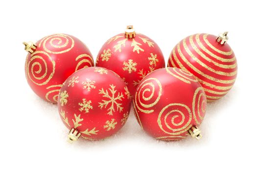 Christmas balls isolated on the white background