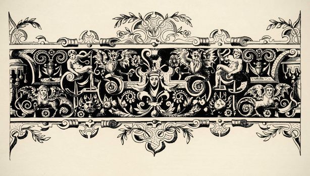 Arabesque, renaissance . Engraving of 16 century. Copyright expired.