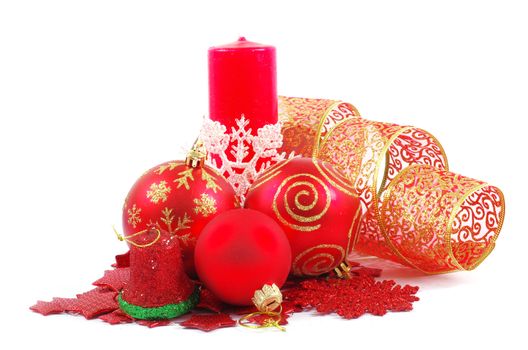 Christmas balls isolated on the white background