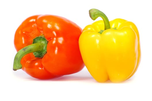 Colored  pepper isolated on a white background