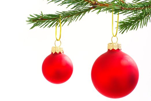 Christmas balls isolated on the white background