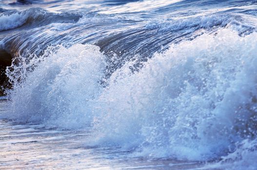 Big crashing wave in a stormy ocean