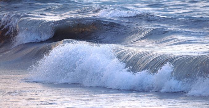 Big crashing wave in a stormy ocean