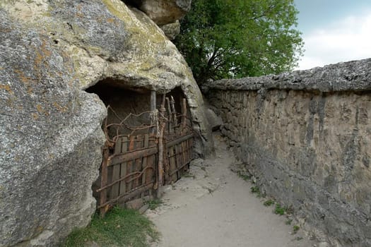 Entrance into the cave house at the mountain peak