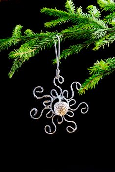 christmas tree decoration.black background