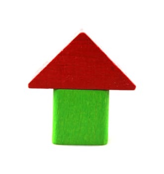 Wooden building blocks isolated on white background