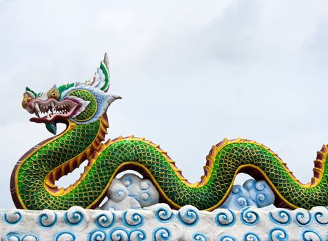 The dragon status on roof