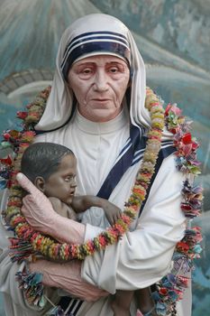 Mother Teresa statue in Prem Dan house, Kolkata
