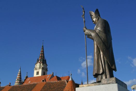 Pope John Paul II statue in Marija Bistrica , Croatia