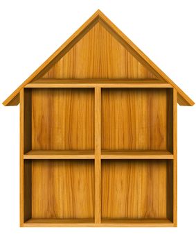 Wooden house shelf 