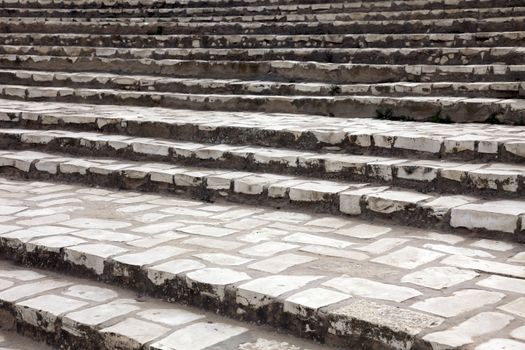 Stone stairs in front of the amphitheater in El-Jem, Tunisia