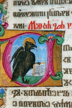Illustration in an old bible book